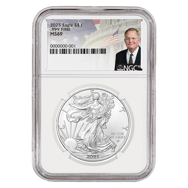 2025 1oz Silver American Eagle MS69 Coin - David Ryder